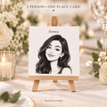Personalised Portrait Place Cards with Wooden Mini Easels